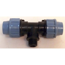 Тройник компрессионный ПНД НР 25x3/4 POELSAN