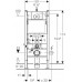 Инсталляция для подвесного унитаза GEBERIT Duofix Basic 112 см, со смывным бачком Delta 12 см, смывная клавиша Delta21 хром глянцевый