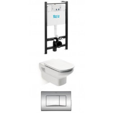 Унитаз подвесной ROCA Pack Dama Senso 35x55,5 см, в комплекте с инсталляцией и сиденьем