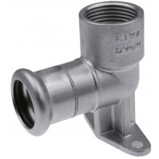 Отвод фиксируемый пресс (гнездо для крана) с ушками длинный KAN-Therm Inox 22x3/4, из нержавеющей стали