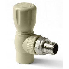 Угловой шаровый кран для отопления полипропиленовый 25x3/4 PRO AQUA серый Угловой шаровый кран для отопления полипропиленовый 25x3/4 PRO AQUA серый
