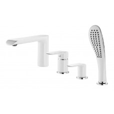 Смеситель для ванны на 4 отверстия, белый хром, IDDIS Calipso, CALSB42i07