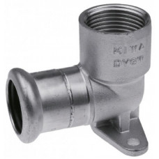 Отвод фиксируемый пресс (гнездо для крана) с ушками короткий KAN-Therm Inox 15x1/2, из нержавеющей стали